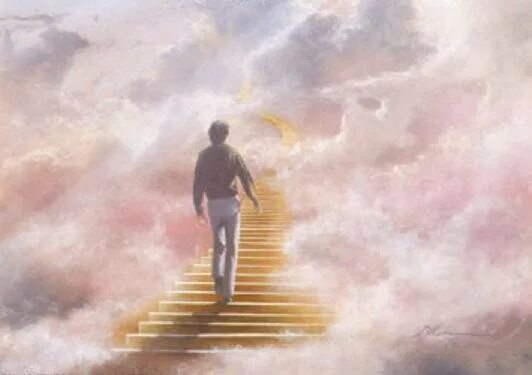 Человек на свету. Лестница жизни. Человек уходящий на тот свет. Лестница к богу. На тот свет впрочем.
