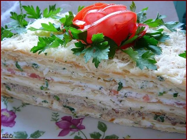 Закусочный торт наполеон из готовых. Закусочный торт наполеон. закусочный торт «наполеон» snack cake &quot;. закусочный торт слоеный наполеон. салат торт наполеон.