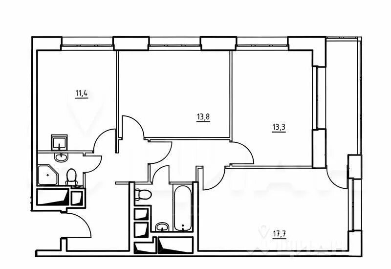 Купить квартиру 70 м. Планировка трехкомнатной квартиры 66 кв м. Трешка 75 кв м планировка. План трёхкомнатной квартиры 75 м2. Планировка квартиры 75 кв.м.