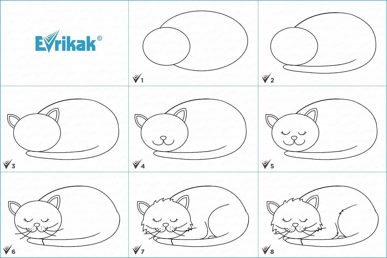 Схемы рисования поэтапно. Схема рисования кошки. Схема рисования кошки для дошкольников. Поэтапное рисование котенка для детей. Простые рисунки для начинающих.