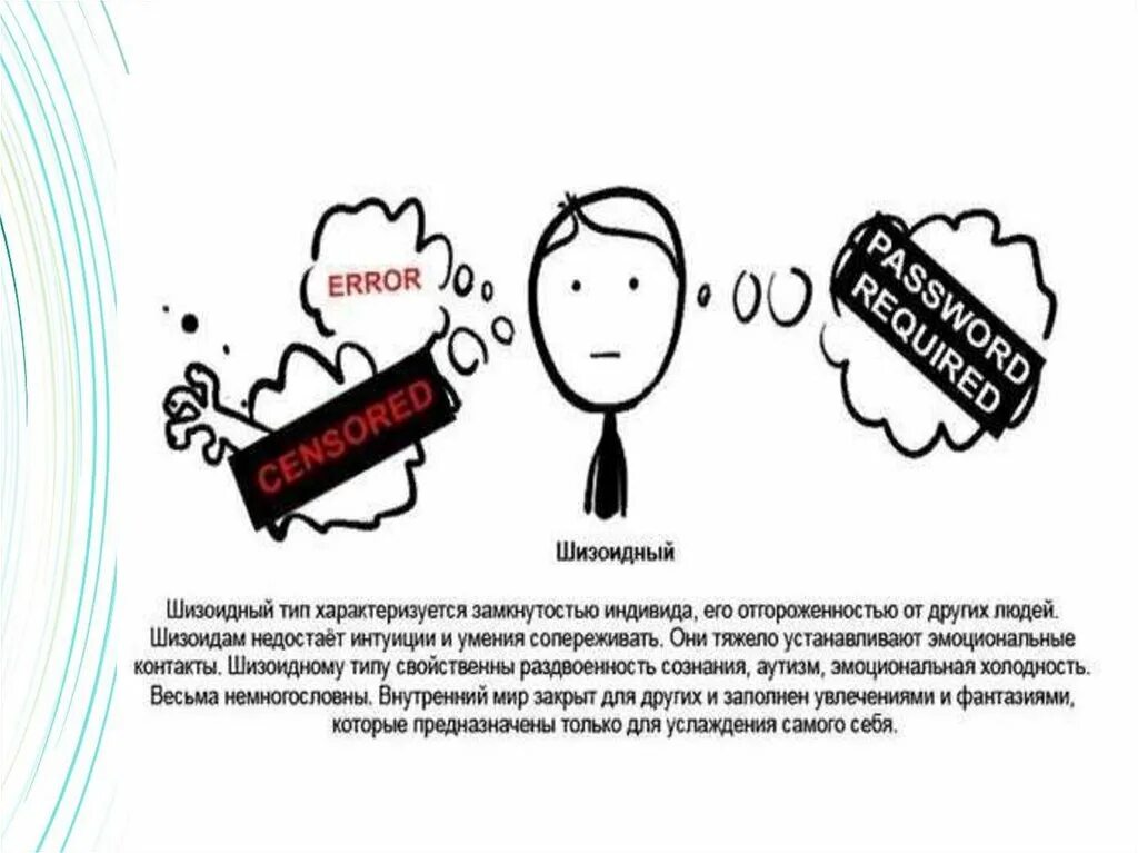 Шизоидная личность описание. Шизоид Тип личности. Шизоидный Тип личности описание. Типы личности в психологии шизоидный. Шизоидный Тип акцентуации.