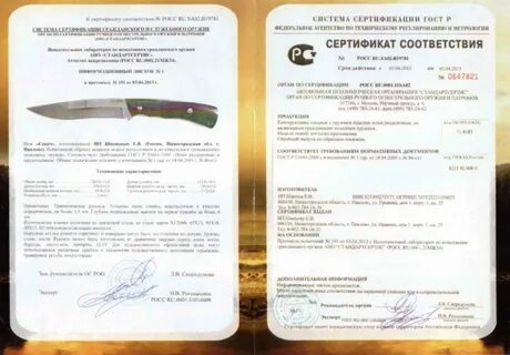Сертификат сокол