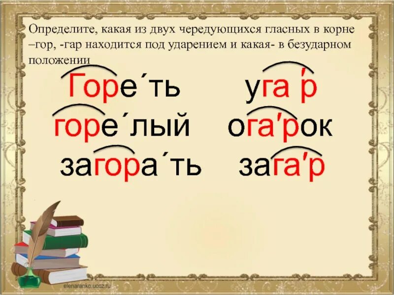 Слова с корнем гар гор 5 класс. Правописание корня с чередованием гар гор. Буквы а о в корнях гар гор. Корни с чередованием гар гор. Чередование гласных в корне гар гор.