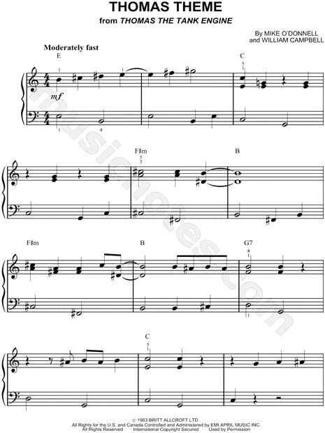 Текст песни thomas. Паровоз Ноты. A.Thomas Ноты "Роланд". Песенка паровозика Томаса текст.