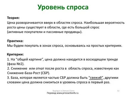 Показатели уровня спроса