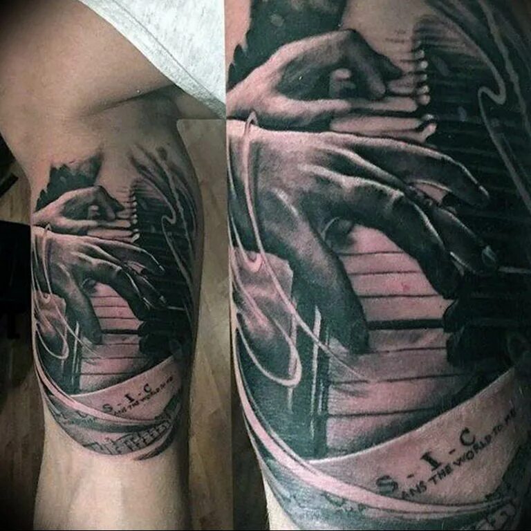 Тату песню какую. Тату для пианиста. пианист с татуировками. тату пианино на руке. рис пиано тату.