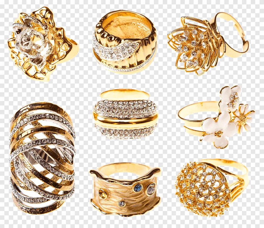 Золотые украшения. Итальянские украшения из золота. Ювелирные украшения без фона. Кольцо (украшение).
