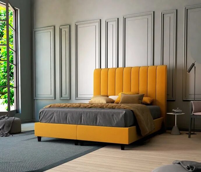 yellow tufted headboard OFF-53