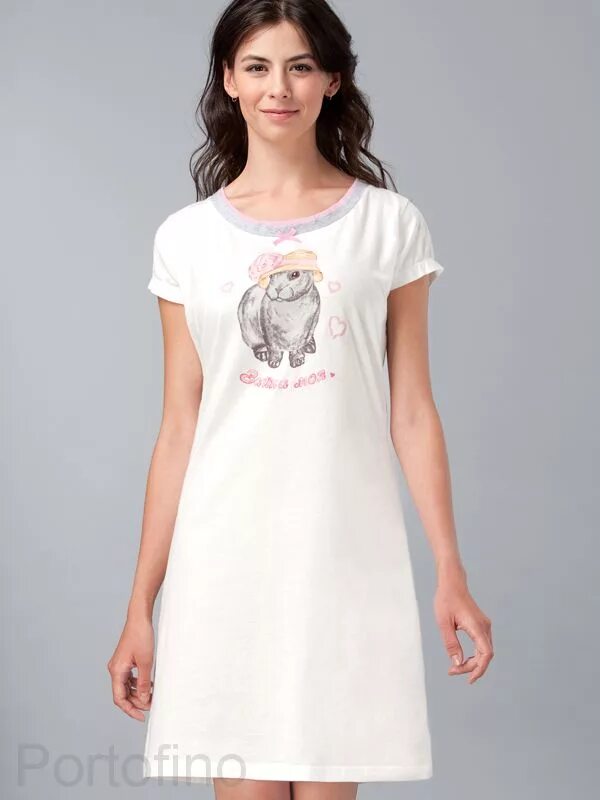 Женская ночная рубашка Уфа. VISAVIS белое платье.