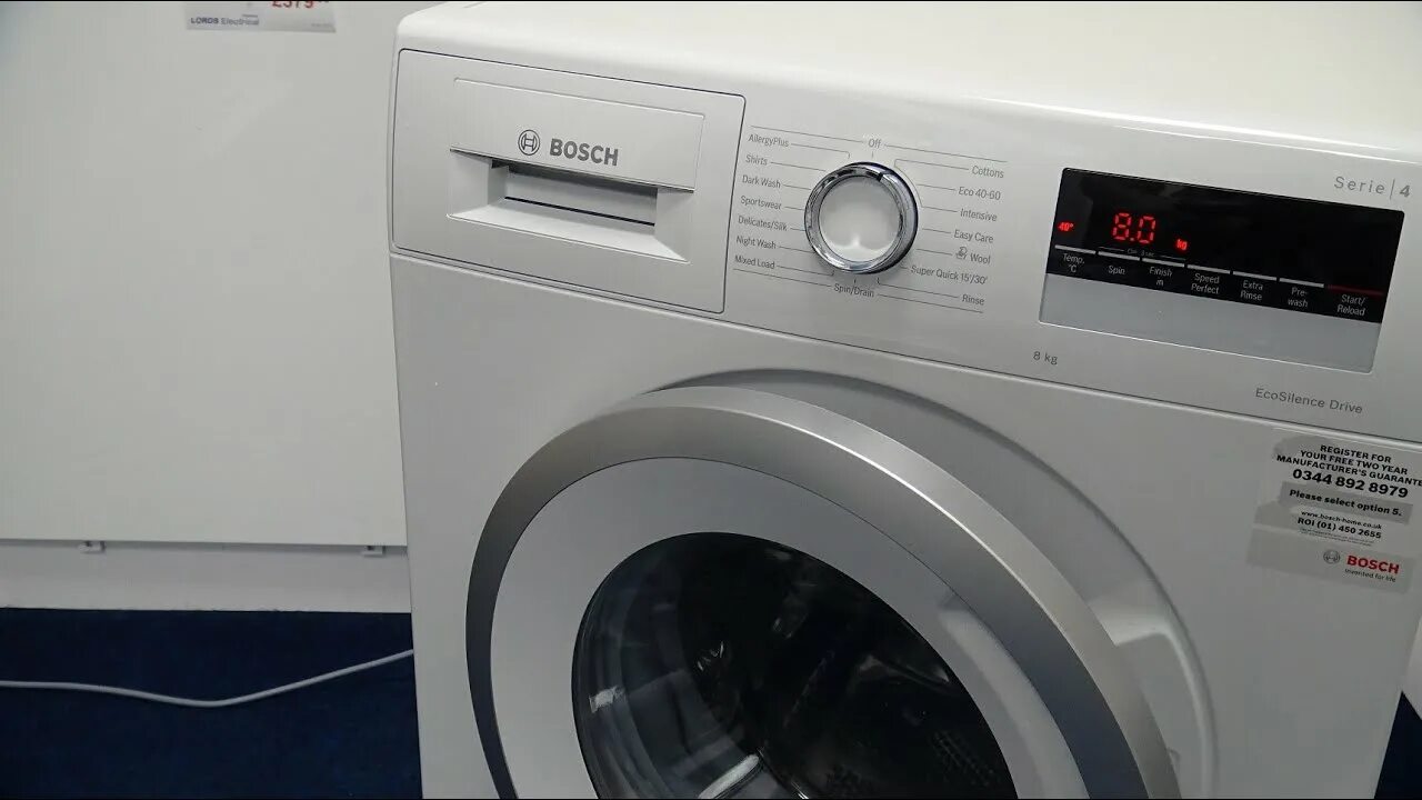 Стиральная машина bosch series 4. Bosch wau28ts1gb serie 6 Freestanding washing Machine with Home connect.