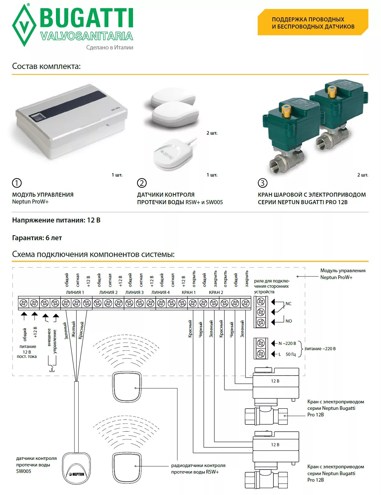 Защита датчика от воды. Система Neptun Bugatti prow 1/2. Система контроля протечки воды "Нептун" Bugatti prow (1/2 проводной). Датчик протечки воды Нептун проводной комплект. Датчик протечки воды схема подключения.