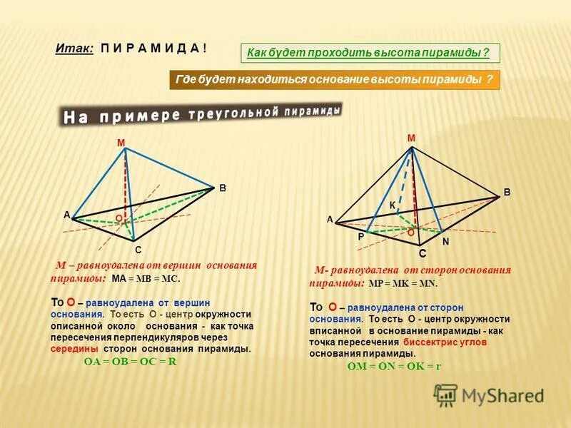 высота пирамиды падает в точку пересечения медиан. пирамида с основанием параллелограмм. площадь основания пирамиды. высота треугольной пирамиды лежит. основанием пирамиды является равнобедренный треугольник.