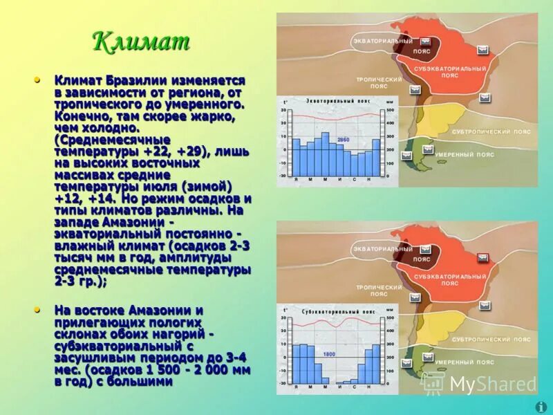 Климатические условия в разных частях страны франции. Бразилия климатические пояса особенности климата. Климатические пояса Южной Америки. Климатическая таблица Бразилии. Природно климатические условия Бразилии.