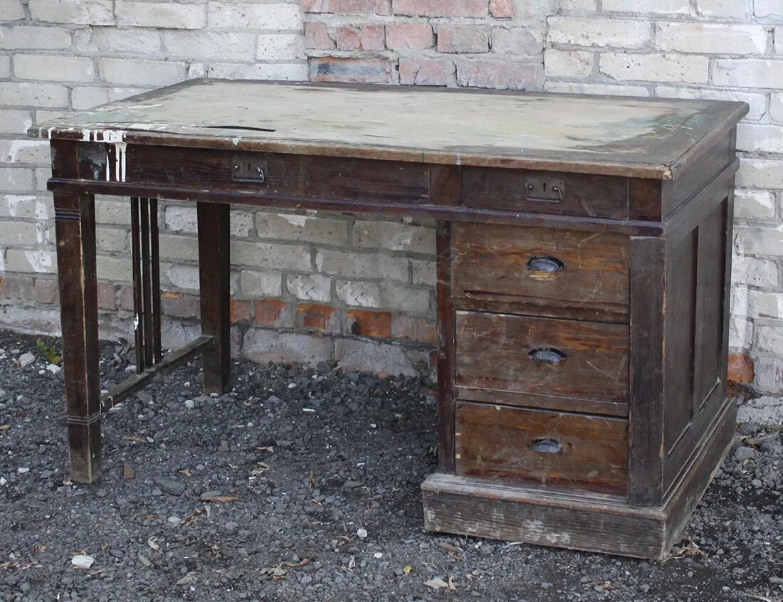 Старинный письменный стол. Советский письменный стол. Письменный стол 50-х годов.
