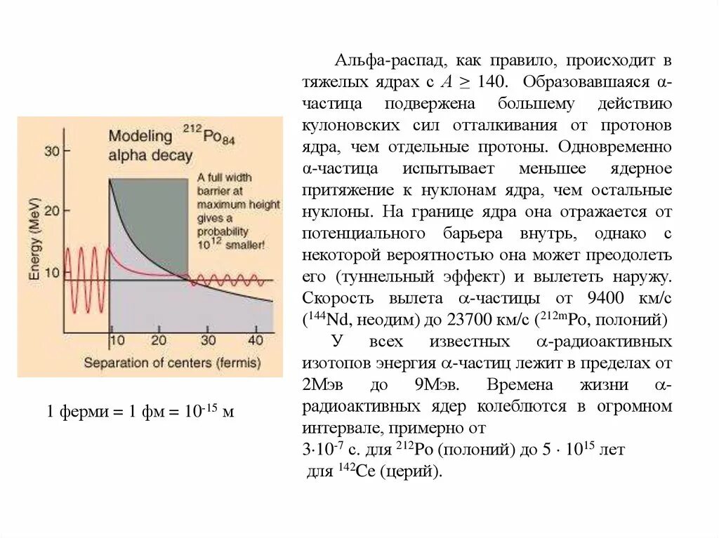 На рисунке представлен график распада углерода 14. Распад Альфа частиц. Зависимость периода полураспада от энергии Альфа-частиц. Потенциальный барьер Альфа частицы. Альфа распад туннельный эффект.