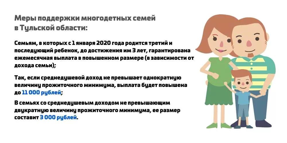 Меры поддержки семей с детьми. Меры поддержки многодетных семей. Статус многодетной семьи. Льготы в Тульской области для многодетных.