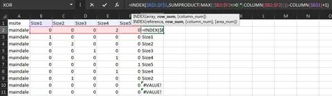 Row index column index