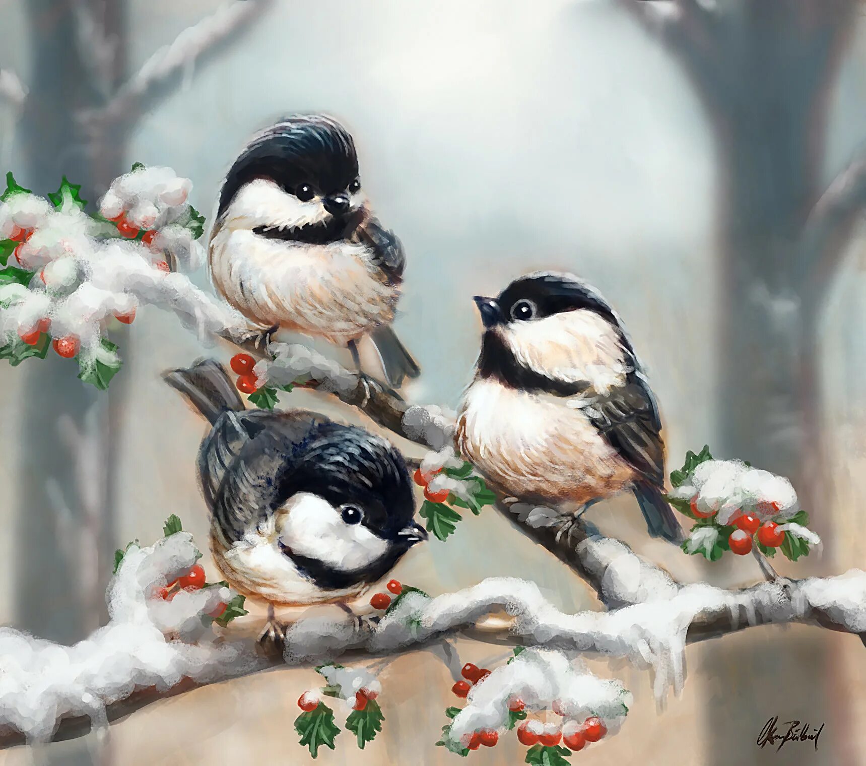 Картина три птицы. Пейзаж с птицами. Три птички картинка. Картина три птицы на ветке в серых тонах.