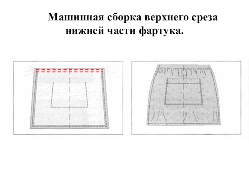 Обработка Нижнего среза фартука. Обработка боковых срезов фартука. Обработка низа фартука. Обработка боковых и Нижнего среза фартука.