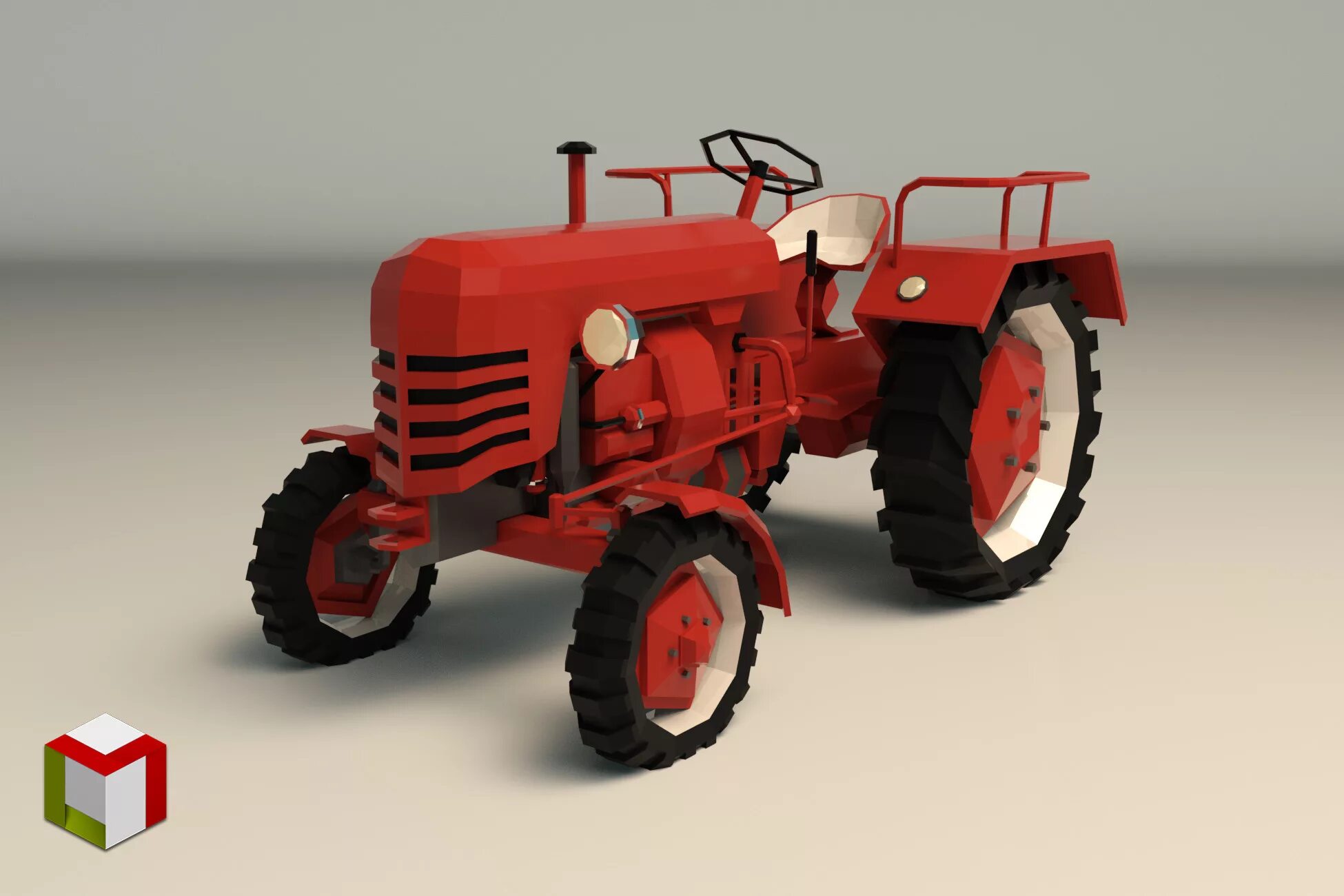 Tractor 3. Трактор 3d Max. Модель трактора 3 d Low Poly. Сатисфектори трактор 3d модель. Модель блендер Low Poly трактор.
