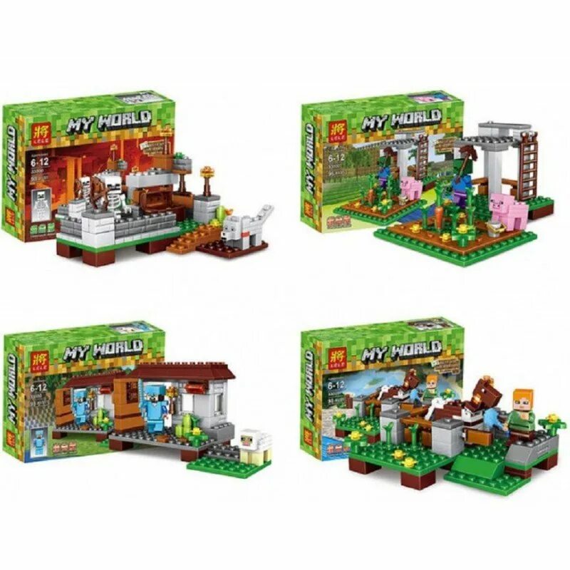 My world 4 in 1. My world конструктор 4в1 63059. лего майнкрафт май ворлд. леле май ворлд наборы. конструктор my world 98 деталей.