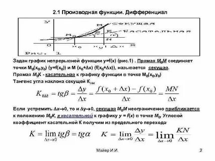 Производная и дифференциал