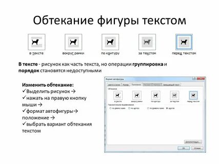 Как сделать обтекание текстом в ворде картинки