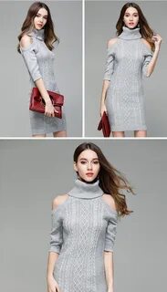 2019 European off shoulder ropa de lana de mujer winter casual dresses swea...