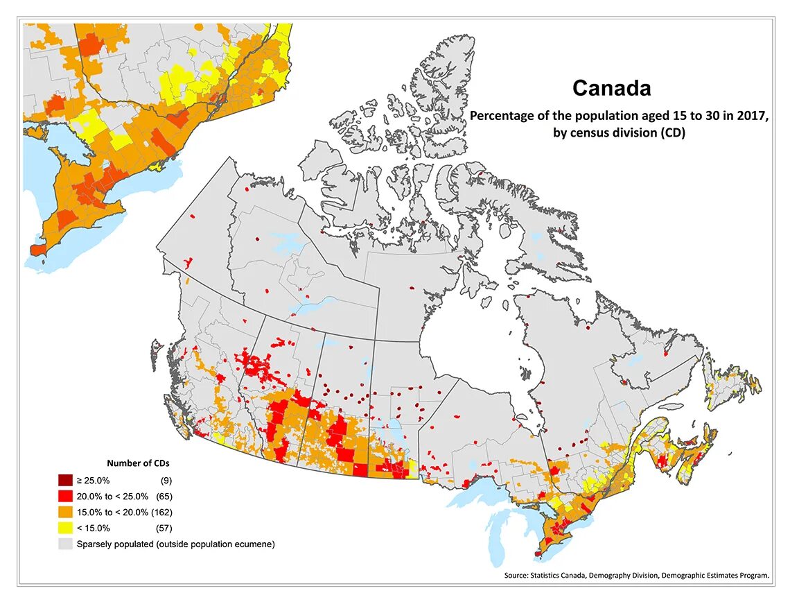 Расселение канады. Карта плотности населения Канады. Карта плотности населения Канады 2020. Плотность населения Канады 2021. Плотность населения Канады 2023.