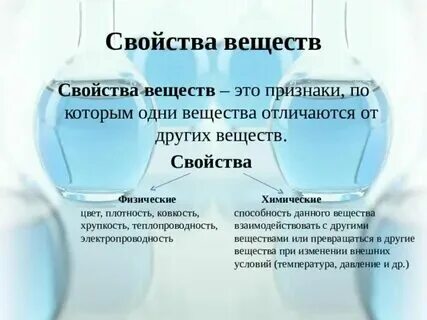 3 свойства веществ химия