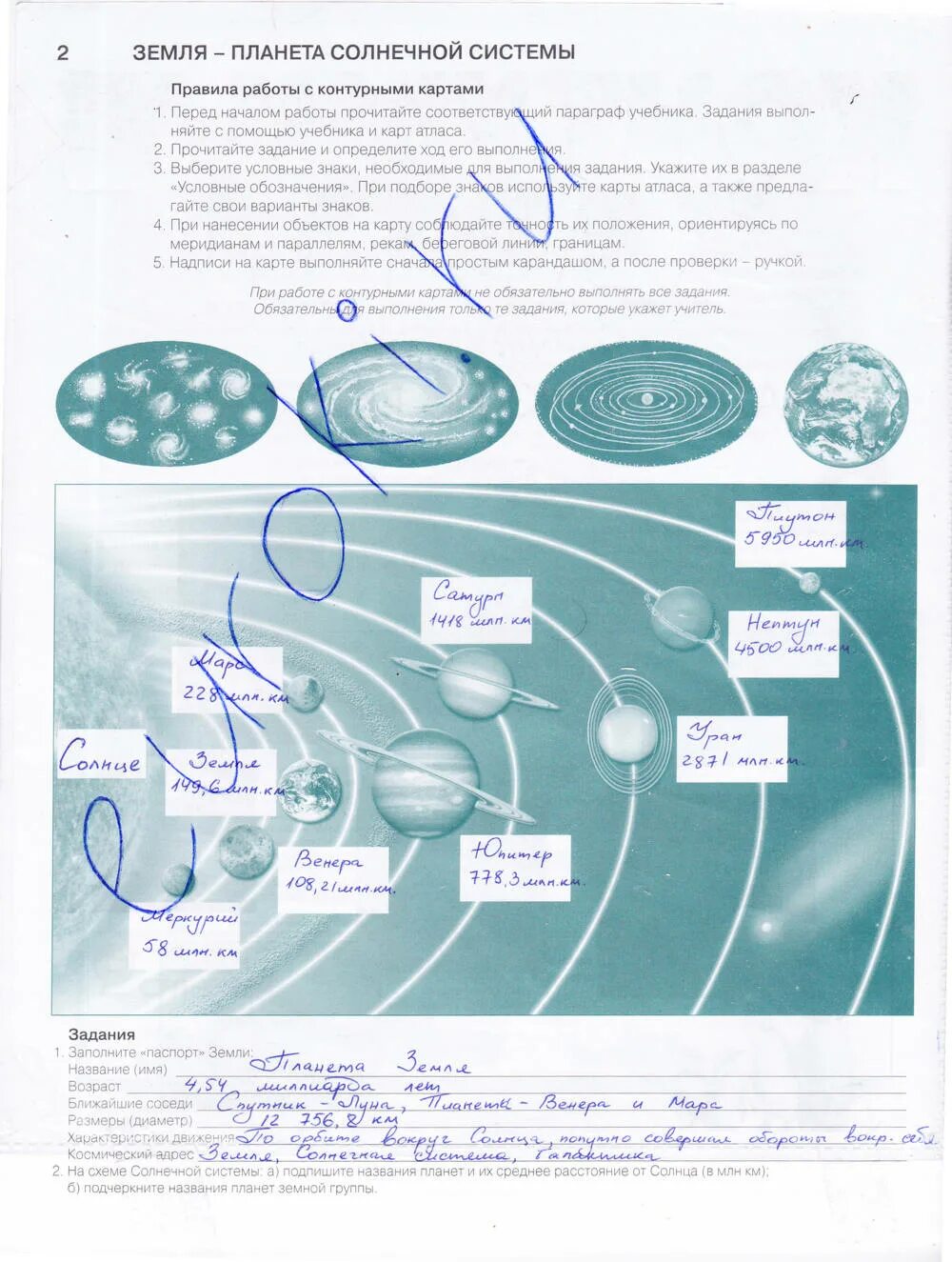 География 6 класс стр 81. Строение солнечной системы 5 класс география контурные карты ответы.