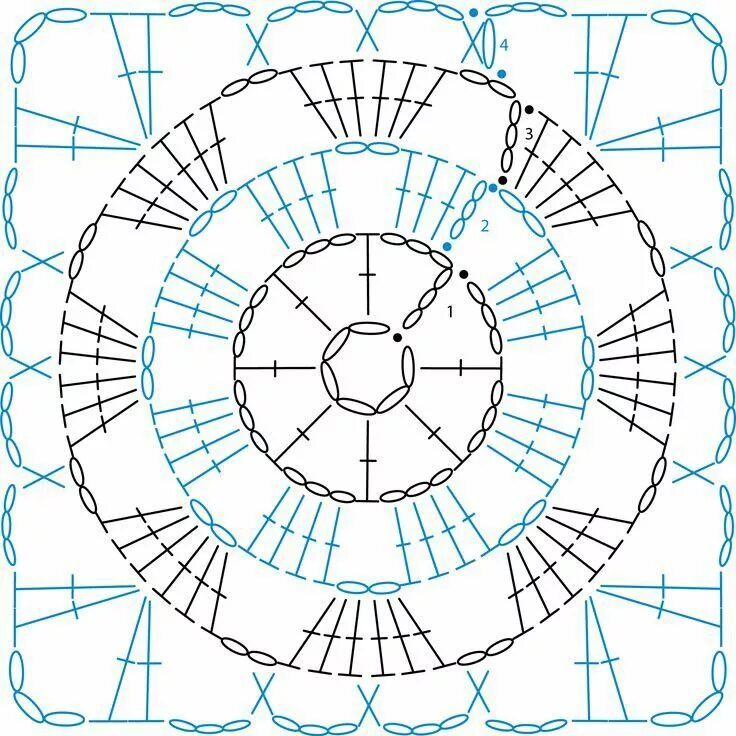 Мотив Бабушкин квадрат схема. Круг в бабушкином квадрате крючком схема. Квадрат крючком схема. Вязание крючком квадрат в квадрате. Крючком восточный бабушкин