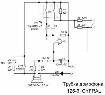 Трубка схема