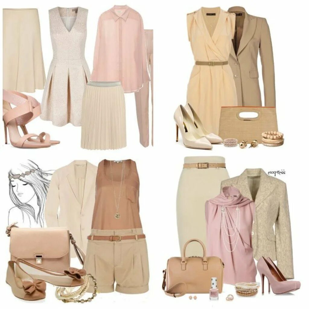 палитра серый бежевый. пастельные цвета в одежде. сочетание песочного цвета в одежде. светло бежевый цвет одежды. платье в бежевых тонах.