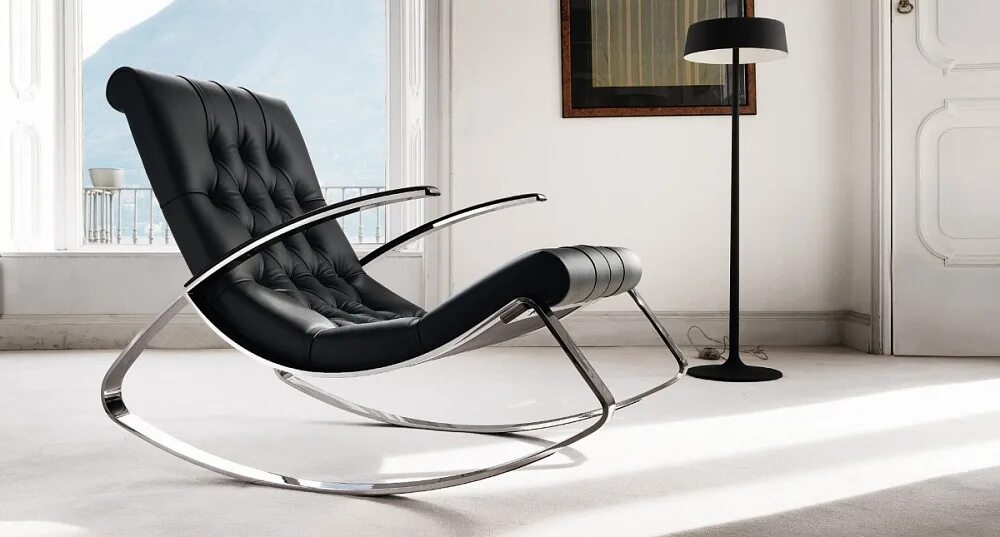 Belham Living Holden Modern Rocking Chair - Upholstered - Ivory - Indoor Rocking