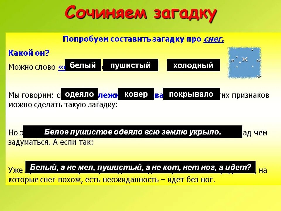 Придумать загадку про слово