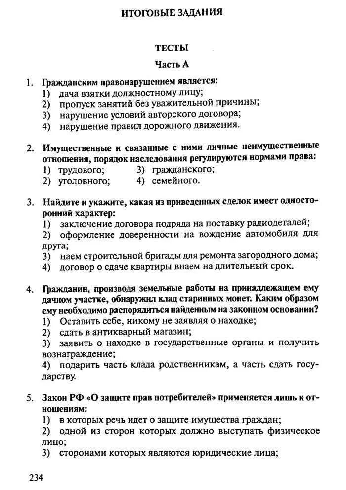 Итоговая работа по праву 11 класс