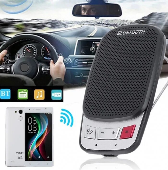 Блютуз спикерфон в автомобиль. Громкая связь для машины Mr Handsfree car-Kit Pro. Bluetooth car Kit Nae-011bкомплект громкой связи.