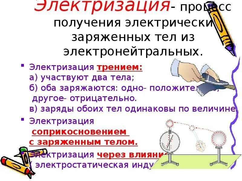 Распределение заряда при трении