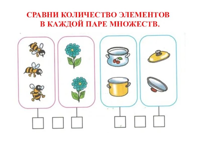 Количество сравнялось. Сравнение численности множеств 1 класс. Сравнение предметов. Множество предметов 1 класс. Сравнение предметов 1 и 2.