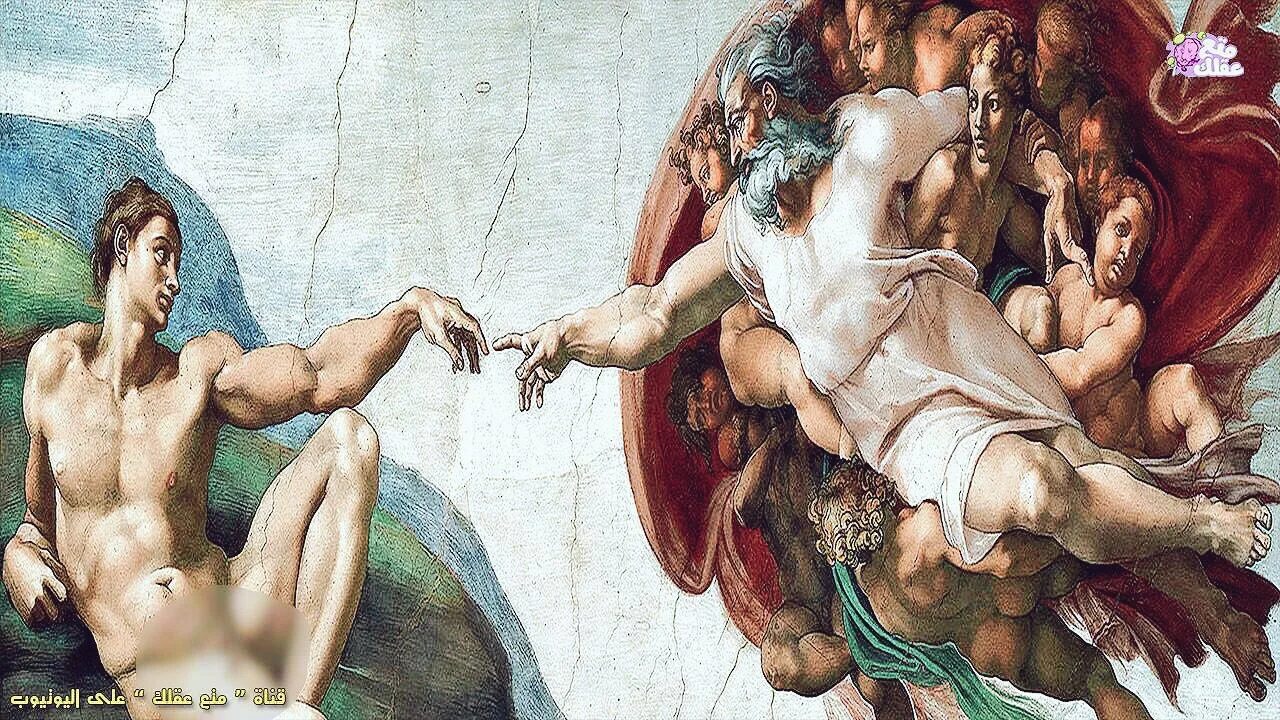 Сотворение Адама (1512), Микеланджело Буонарроти. Картины Микель Микеланджело. Сикстинская капелла фреска Сотворение Адама. Буда касание