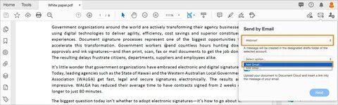 שליחת PDF באמצעות חשבון Gmail שלך.