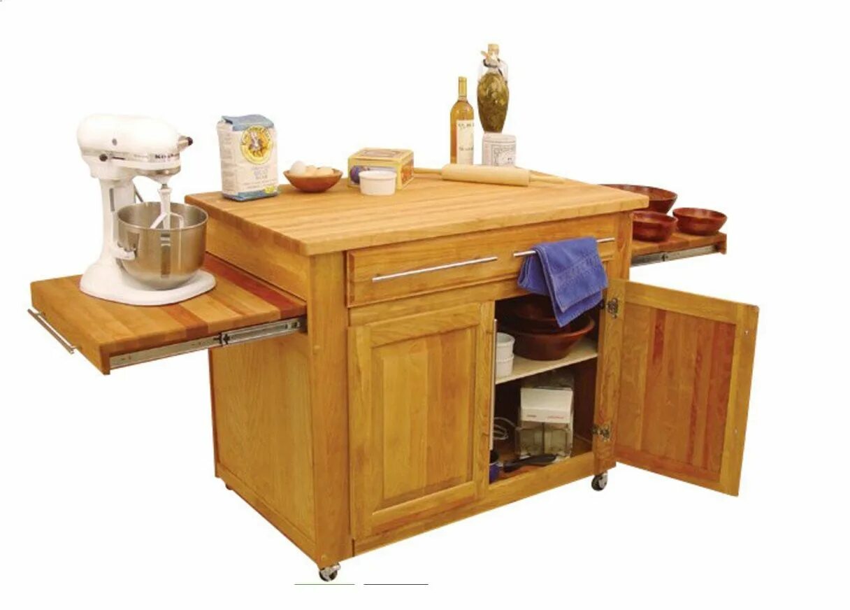 Кухня с выдвижной тумбой. Кухонный разделочный стол. Стол передвижной кухонный. Передвижной кухонный остров. Стол-тумба кухонный.