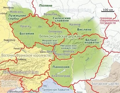 Великая моравия на карте