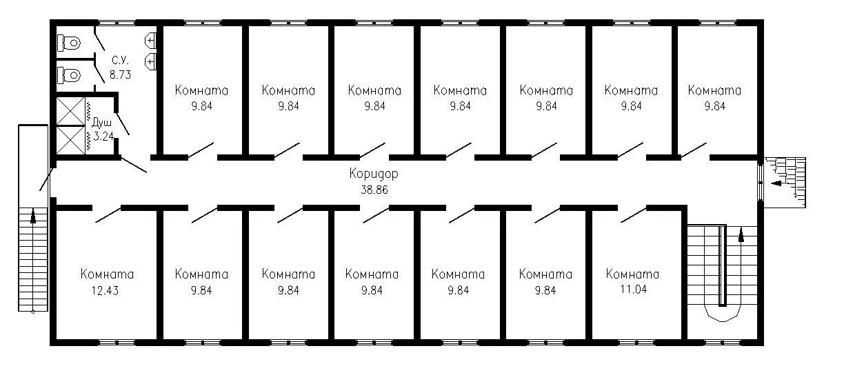 Общежитие схема. Проект общежития коридорного типа. Планировка общежития коридорного типа. План общежития коридорного типа. Схема общежития коридорного типа.