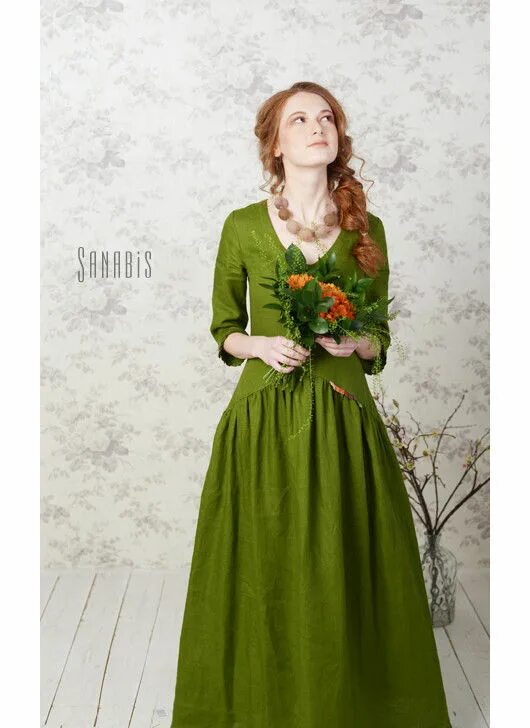 Зеленое бохо. Стиль бохо микровельвет платье. Платье в эльфийском стиле. Платье в богемном стиле. Многослойные платья бохо.