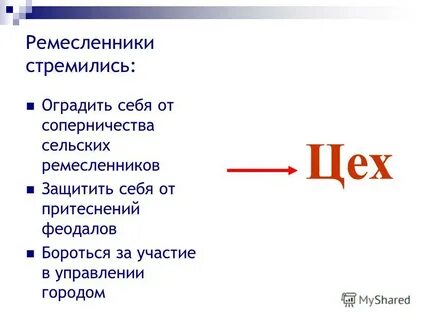 Цех это в истории 6 класс