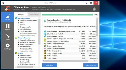 Windows registry cleaner