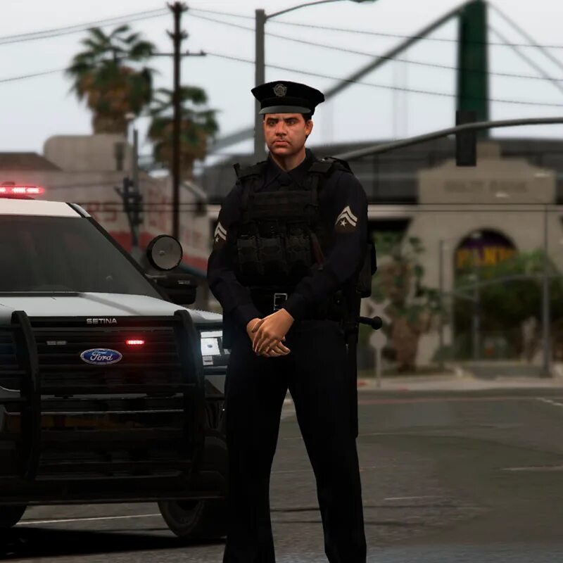 The policeman go
