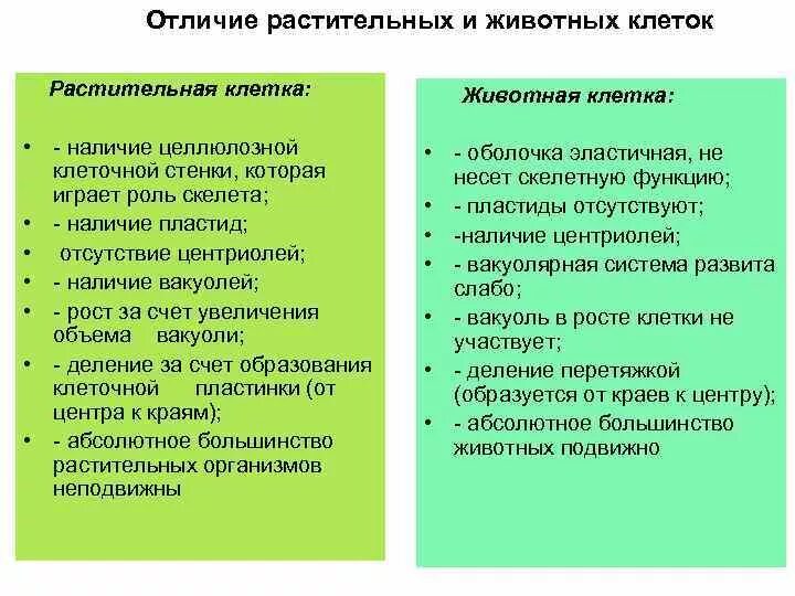 Черты различия клеток